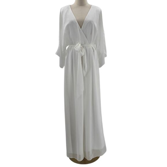 AW BRIDAL 10 L ivory Flossie wedding guest wide leg jumpsuit NEW b20 - Picture 3 of 12
